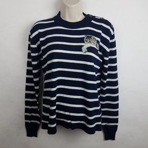 Paul & Joe Sister Crew Striped Sweater Sz O Blue